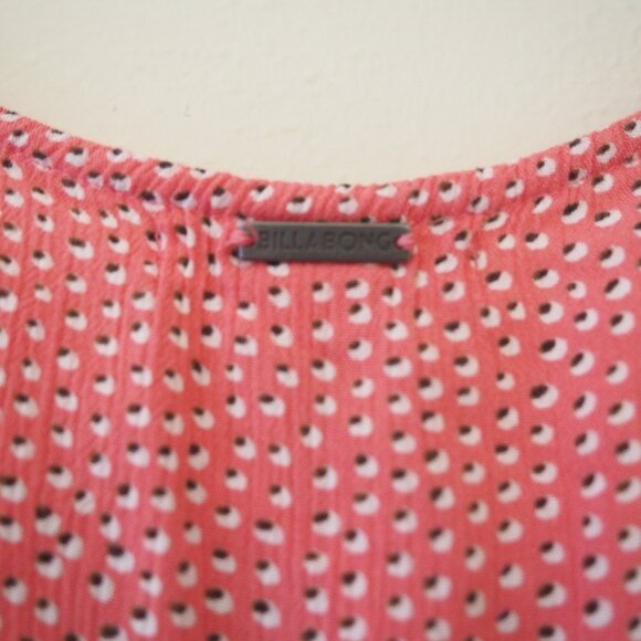 * Billabong Main Squeeze Ruffle Tank Pink Coral Kiss Top sz M - Picture 8 of 8